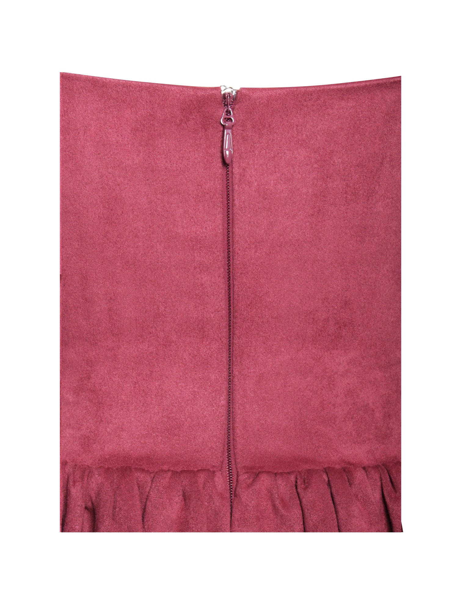 Hadorabra Suede Halter Mini Full Dress | Burgundy