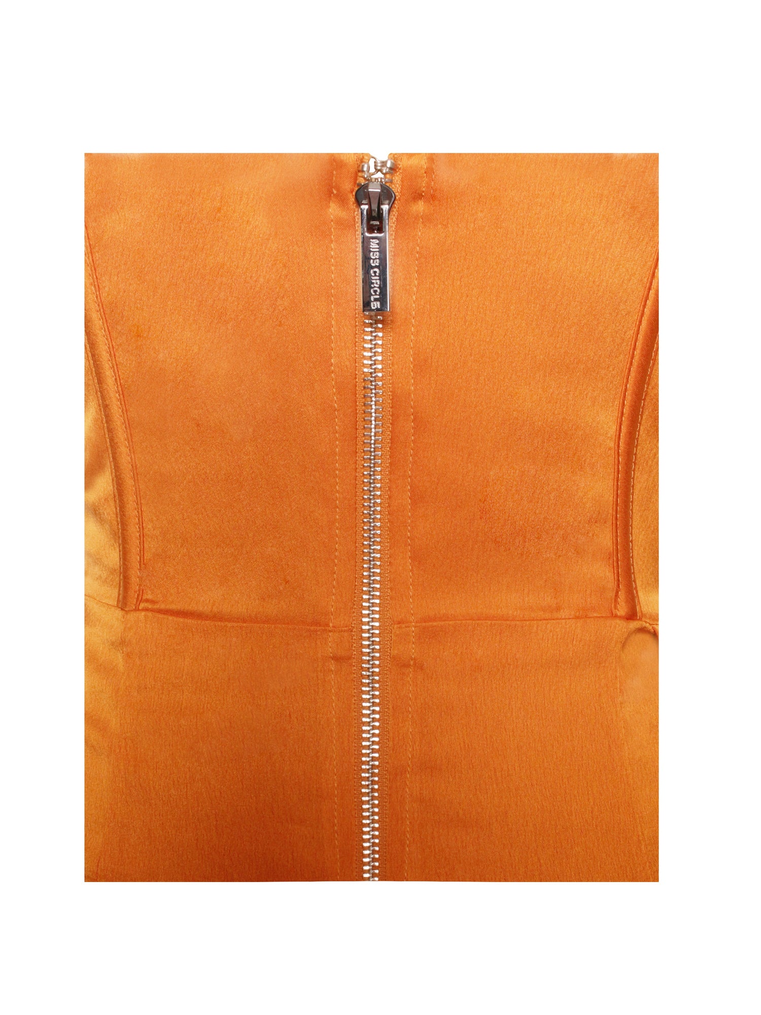 Elayna Strappy Satin Corset High Slit Gown | Orange
