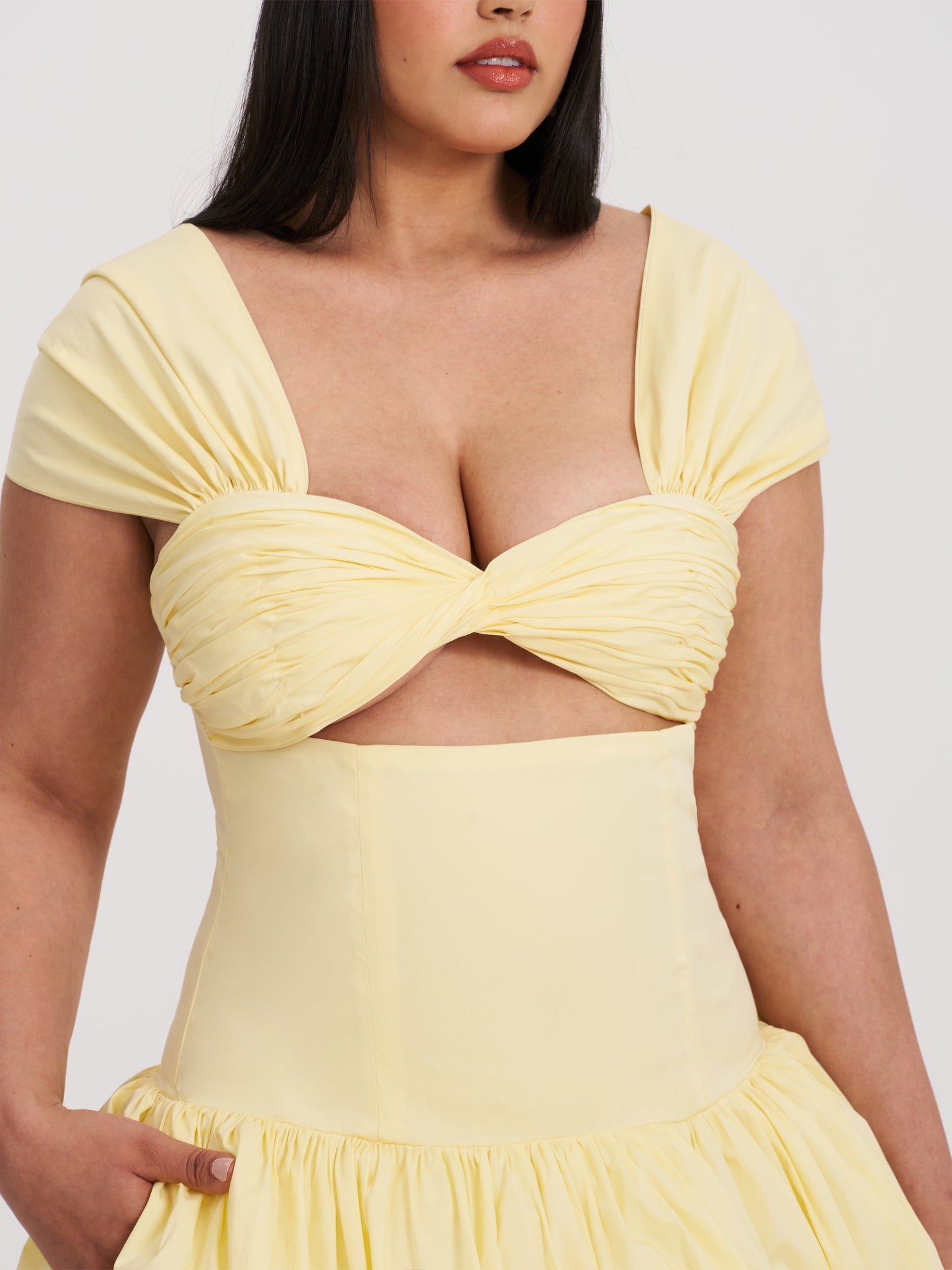 Umika Bubble Hem Mini Dress | Butter Yellow