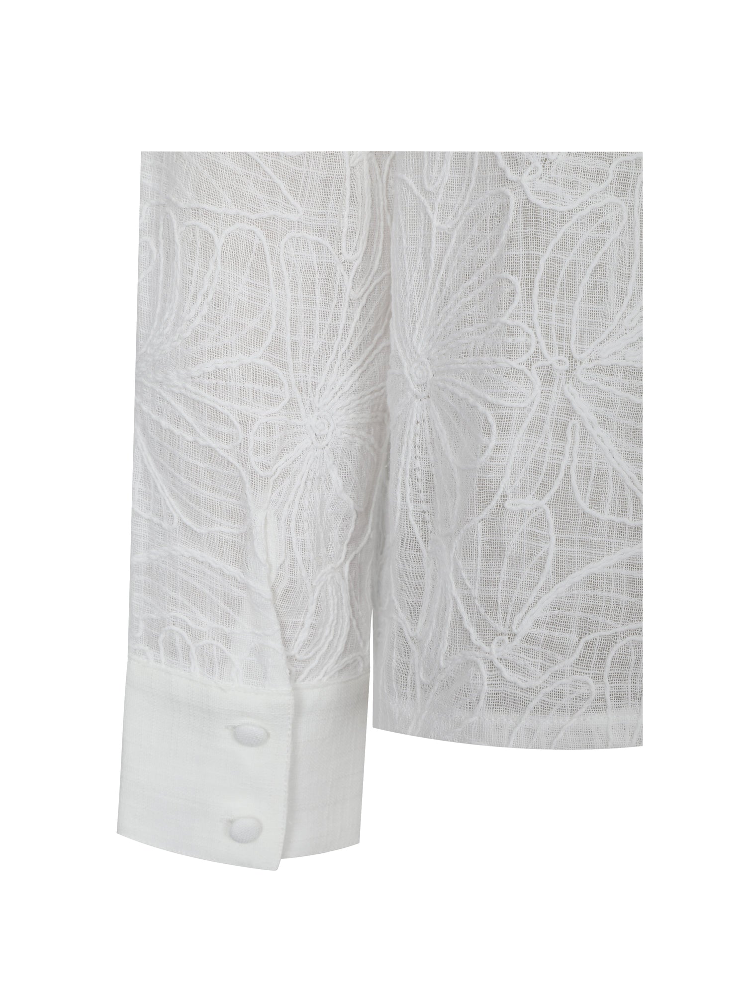 Quintina Embroidered Cotton Gauze Button-Down Shirt | White