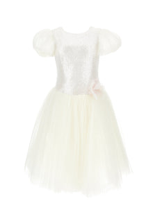Girls | Sequinned Tulle Dress | Cream