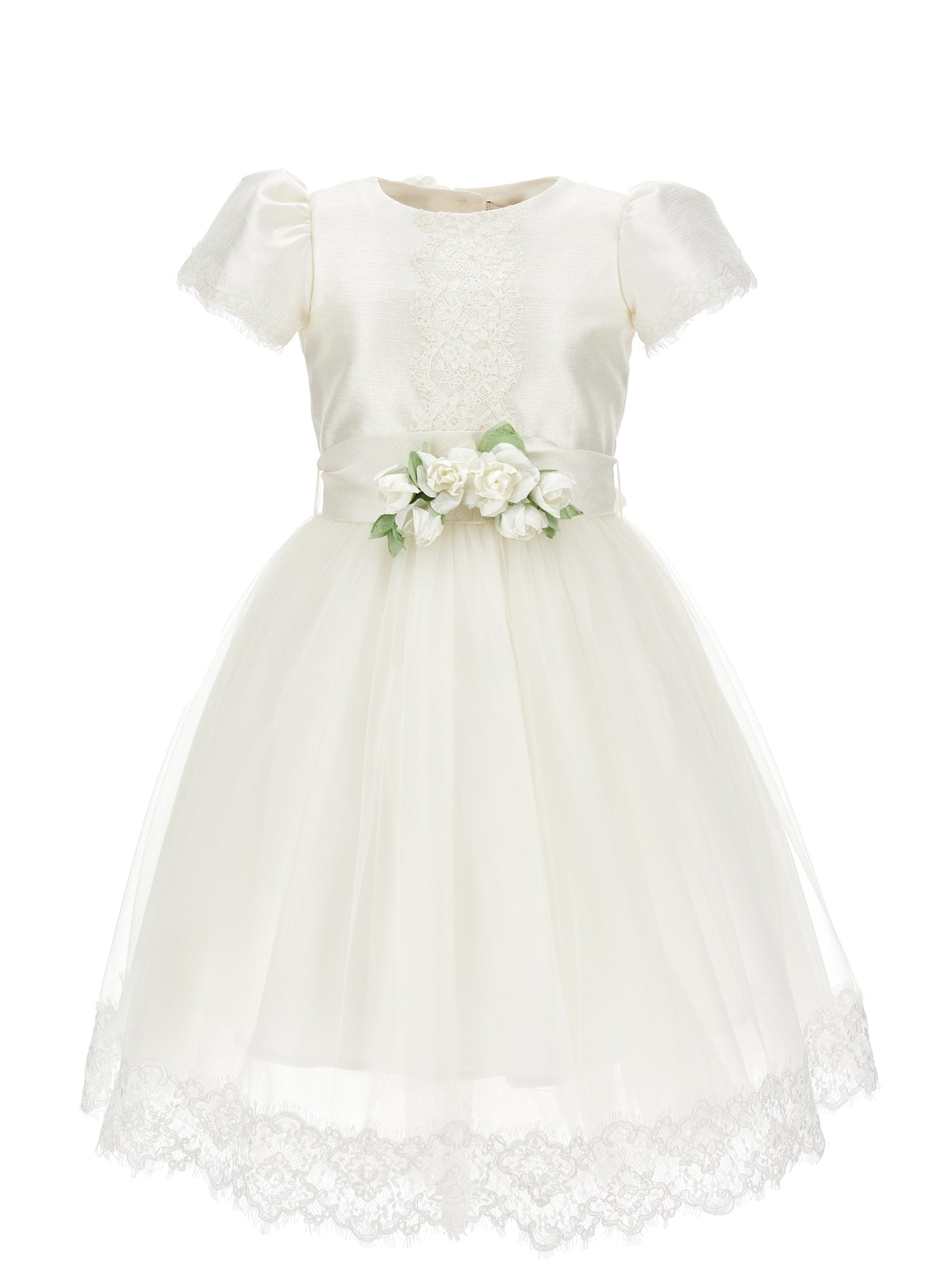 Girls | Lace And Mikado Dress | Cream