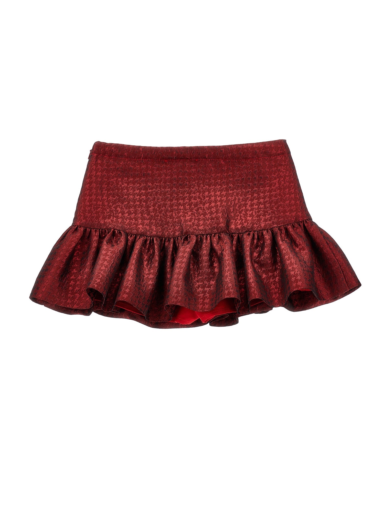 Girls | Houndstooth Jacquard Short Skirt | Ruby