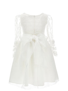 Girls | Mimi Embroidered Tulle Dress | Cream