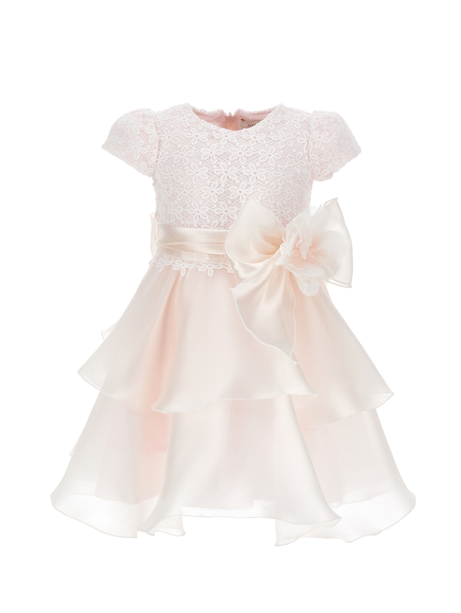 Girls | Daisies Macramé Dress | Pink+Cream