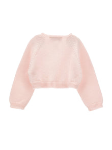 Girls | Cropped Merino Wool Cardigan | Shrinking Violet