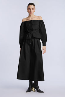 Off Shoulder Drawstring Top | Black