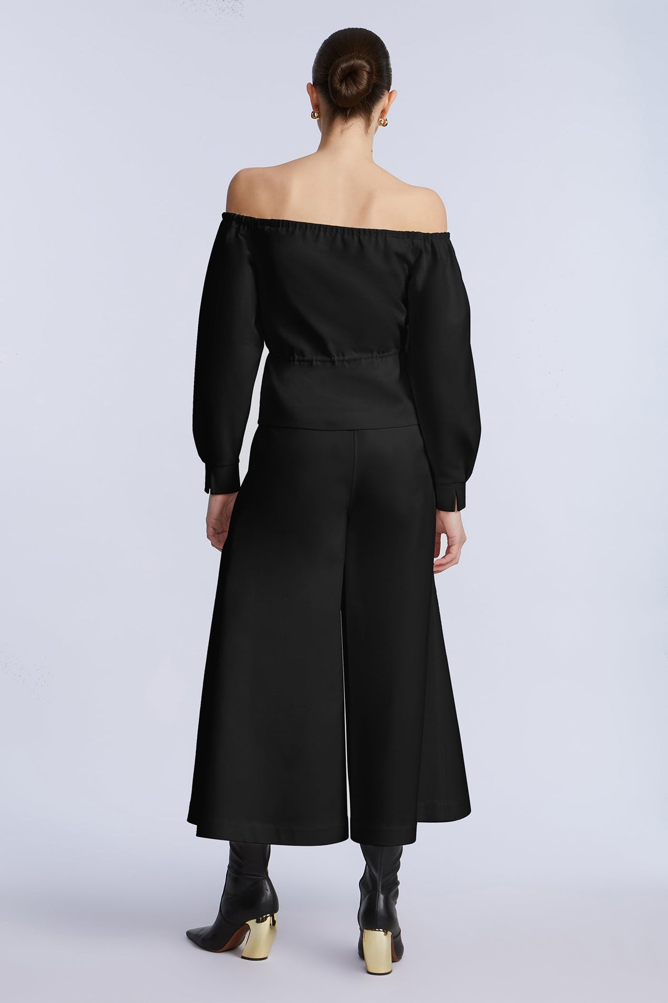 Off Shoulder Drawstring Top | Black