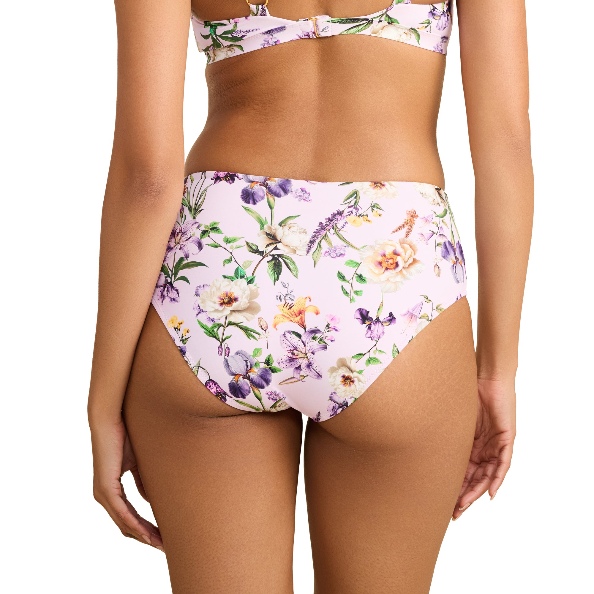 Swim High Rise Bottom | Fawning Flora (Purple)