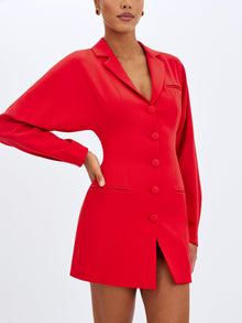 Blythe Batwing Blazer Mini Dress | Cherry Red