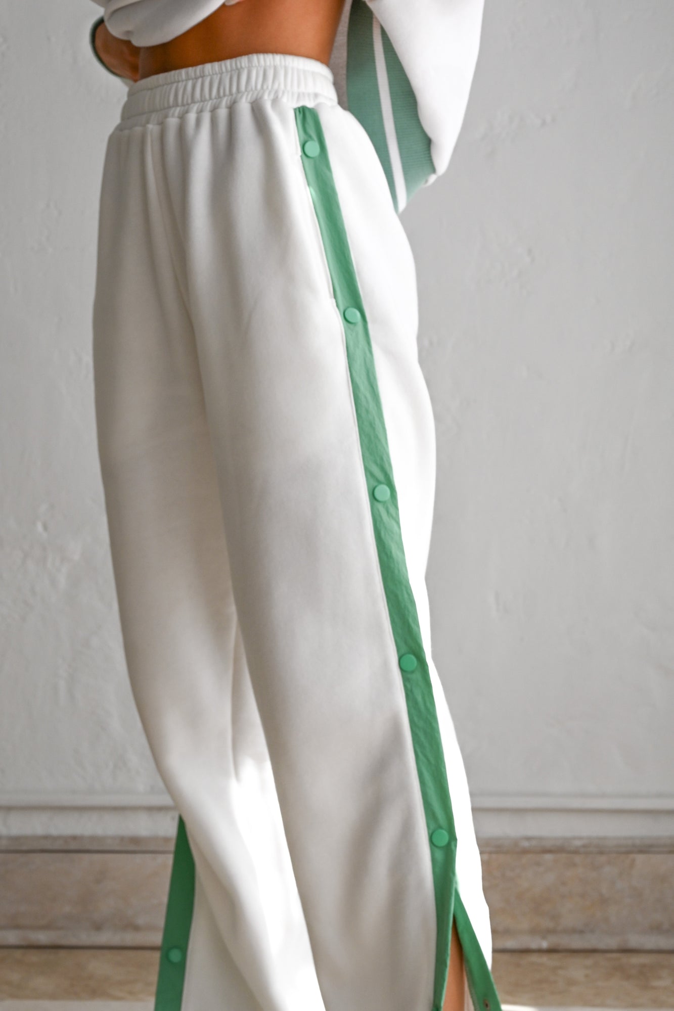 Tearaway Fleece Pants | White & Sage