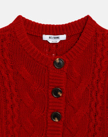Womens | Cable Cardigan | Rosso