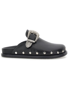 Girls | Leather Clogs With Studs | Black