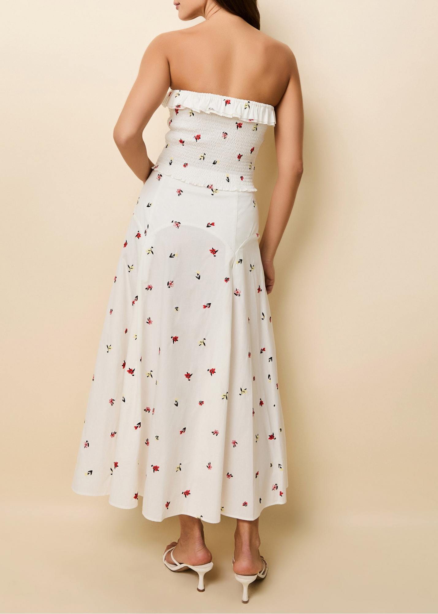 Womens | Gael Skirt Poplin Embroidered Floral | Optic White