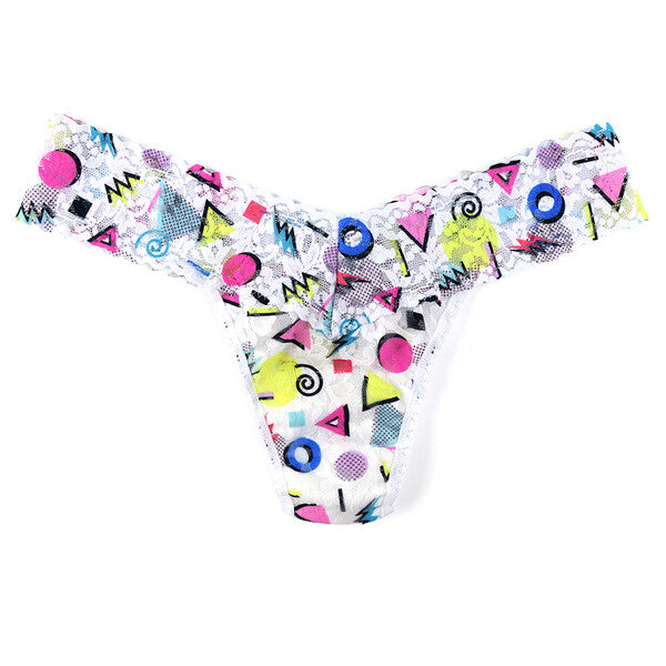 Signature Lace Low Rise Thong | White x Multi (V2)