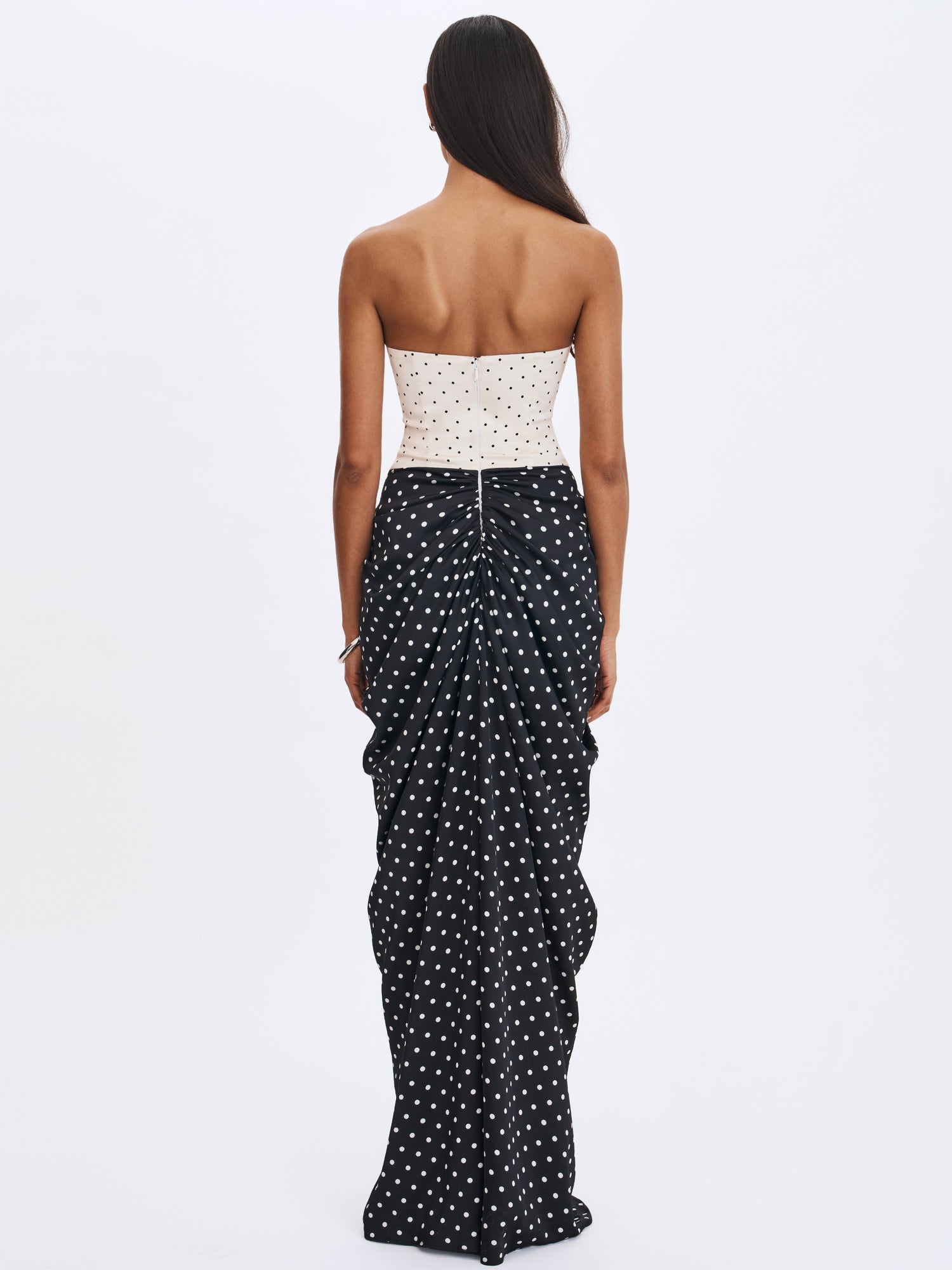 Tamryn Sweetheart Maxi Dress | Black and White Polka Dot