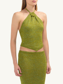 Teresa Scarf Top | Olive Oil Sequin