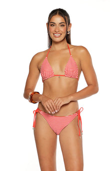 9.0 Swim Wave Triangle Bikini Top | Red Stripe
