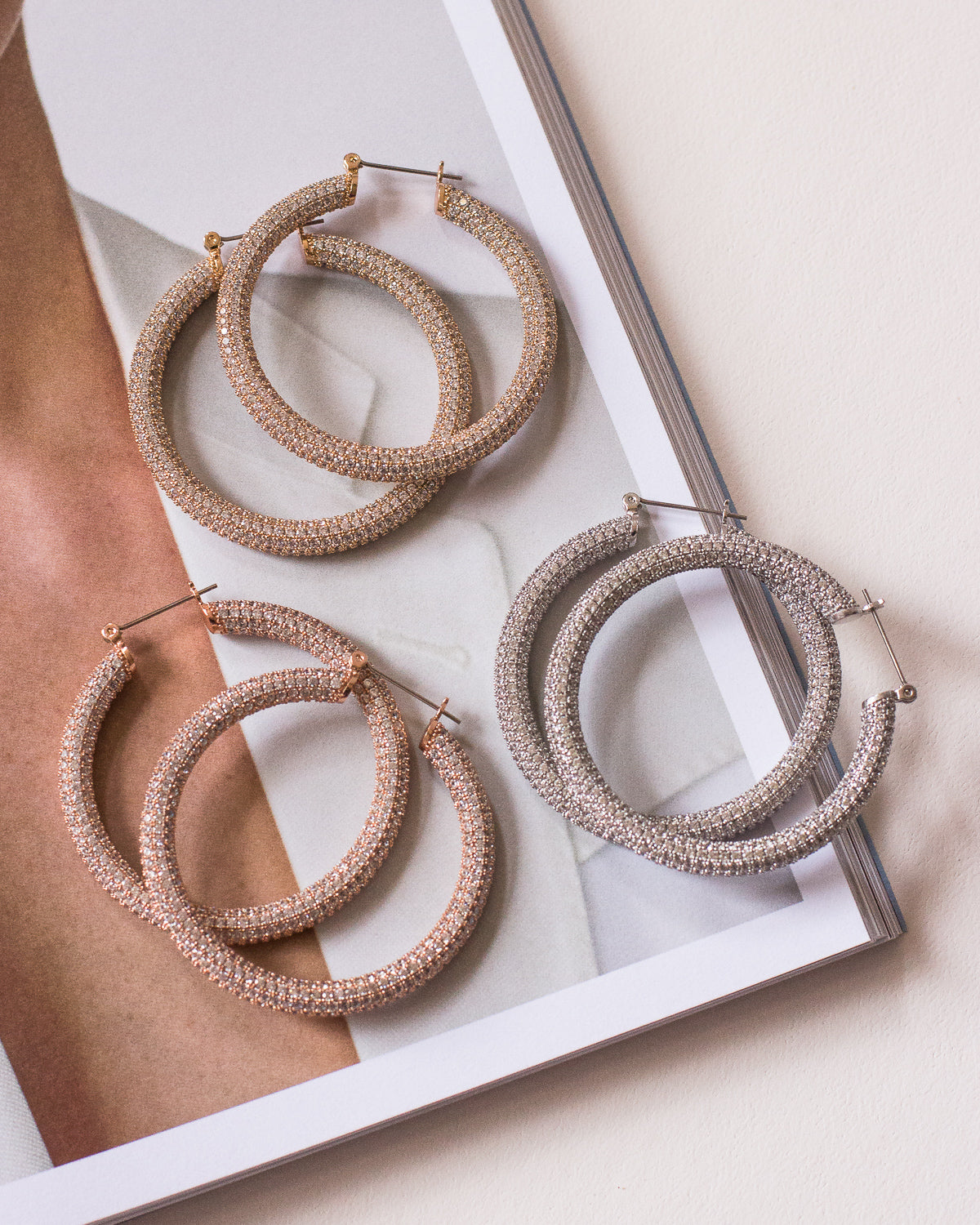 Pave Amalfi Hoops | Gold