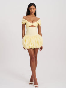 Umika Bubble Hem Mini Dress | Butter Yellow