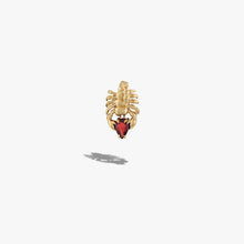 Awe Inspired Earrings 14K Gold Vermeil / Single Right Gemstone Scorpion Studs