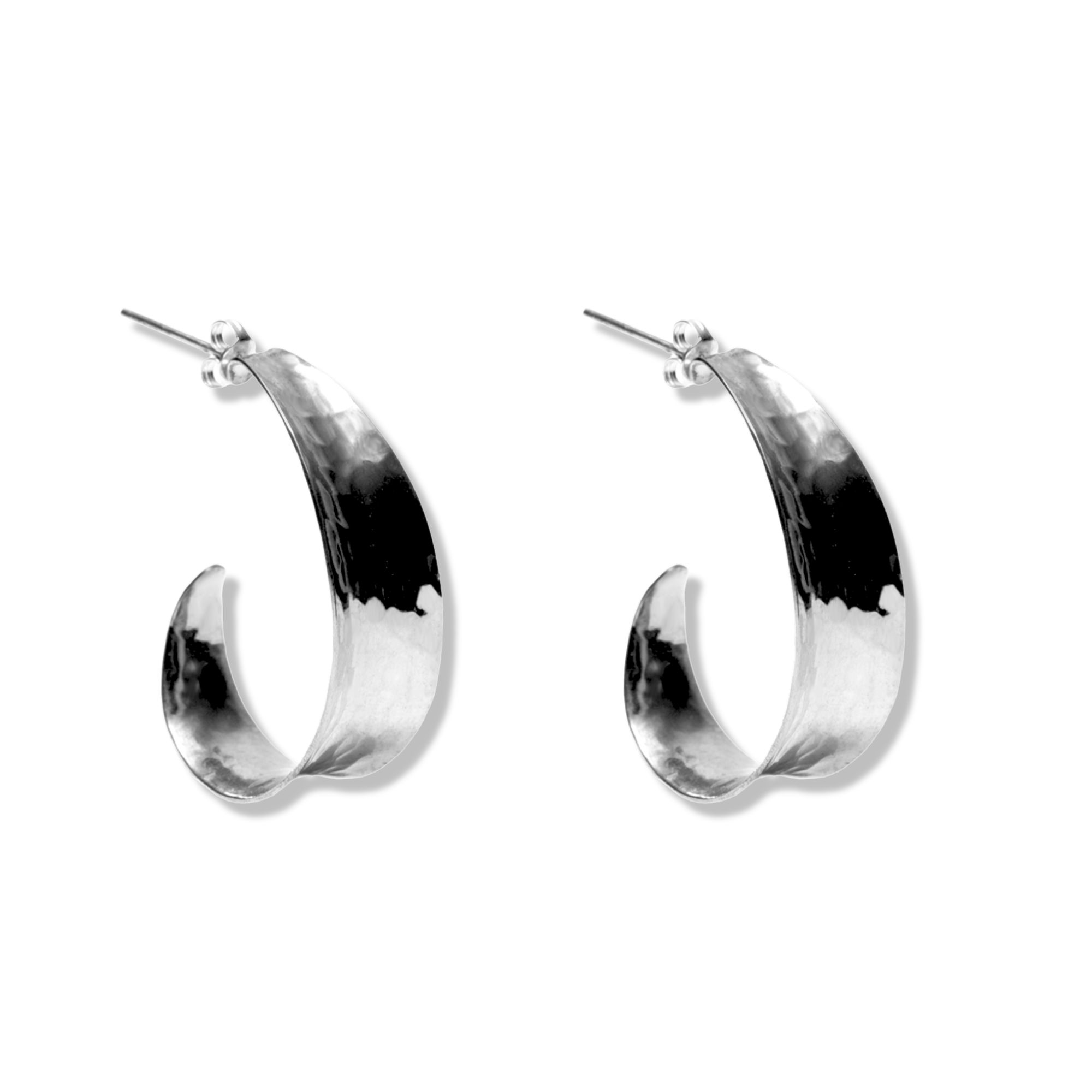 Isla Hoop | Rhodium-Plated Brass