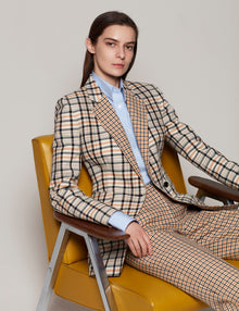 Women | Seamed Waist Jacket | Tan Multi