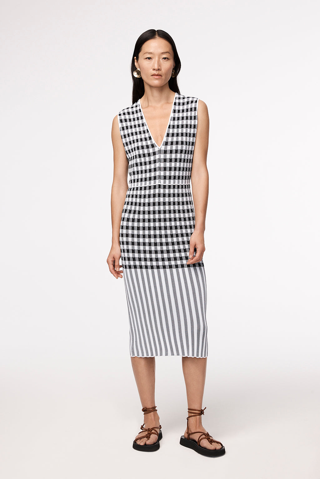 Women | Gingham Knit Dress | Gingham Mix