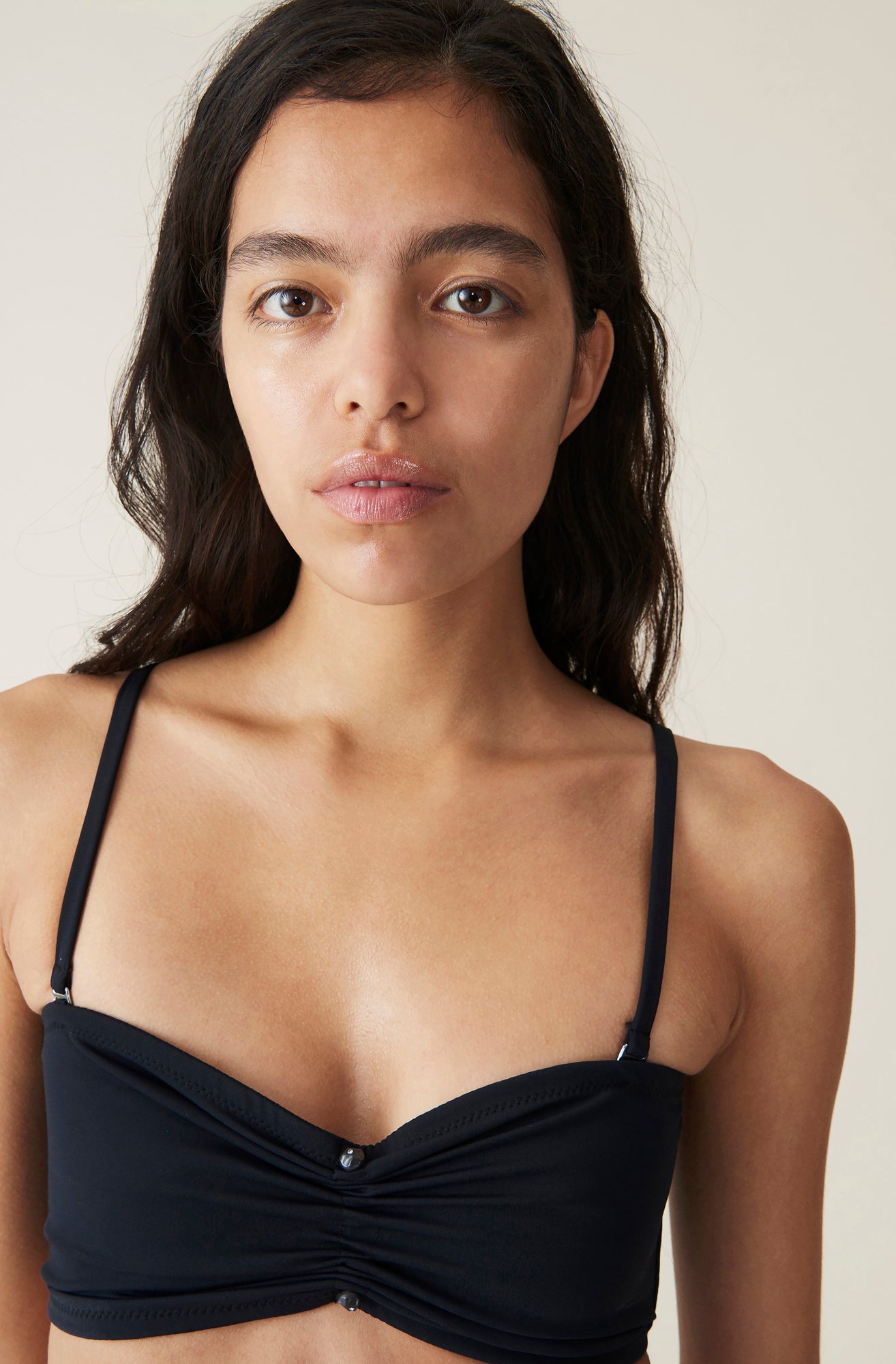 Recycled Bandeau Bikini Top | Black