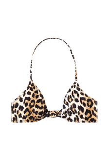 Recycled Twisted Bikini Top | Leopard