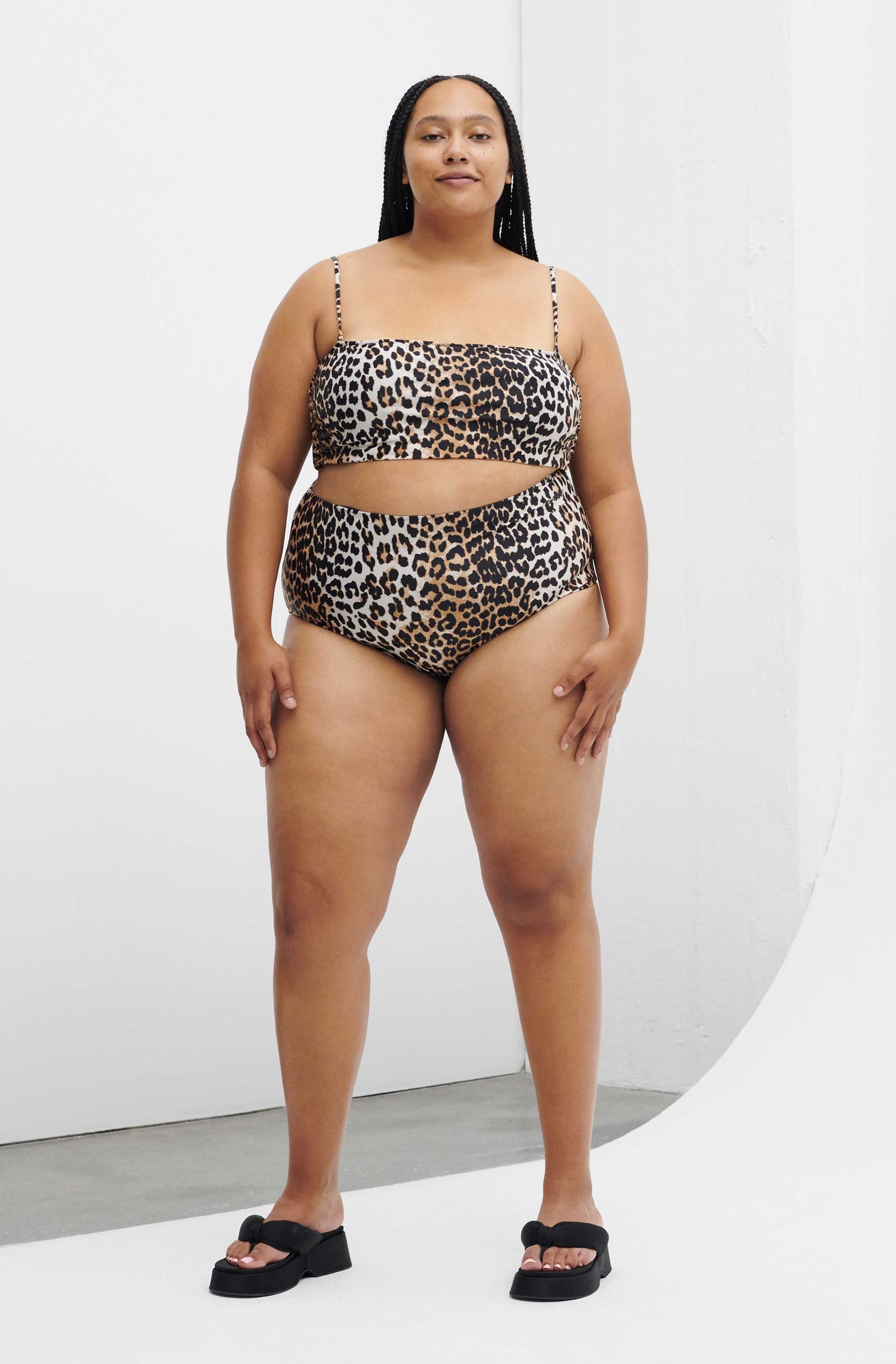 Printed High-Rise Bikini Briefs | Leopard