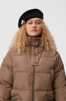 Wool Rib Knit Beret | Black