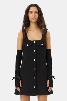 Light Viscose Rib Wrist Warmers | Black