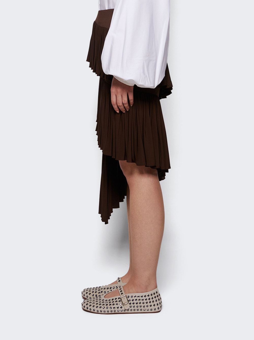 Women | ALAÏA | Spiral Skirt Chocolate | Brown