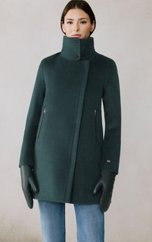 Abbi Coat With Bib In Wool | Midnight Forest