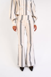 Tilly Cotton Trouser | Offwhite Striped