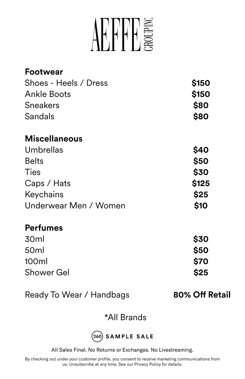 Price table