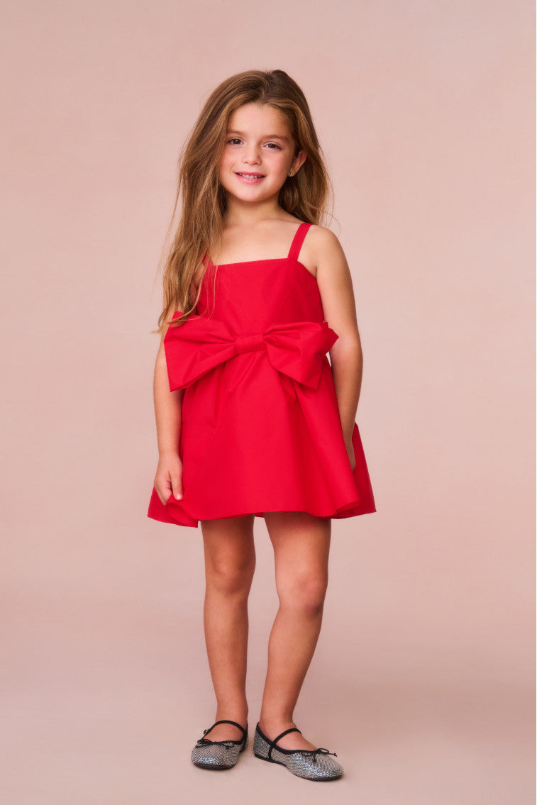Girls Alejandra Bow Mini Dress | Red