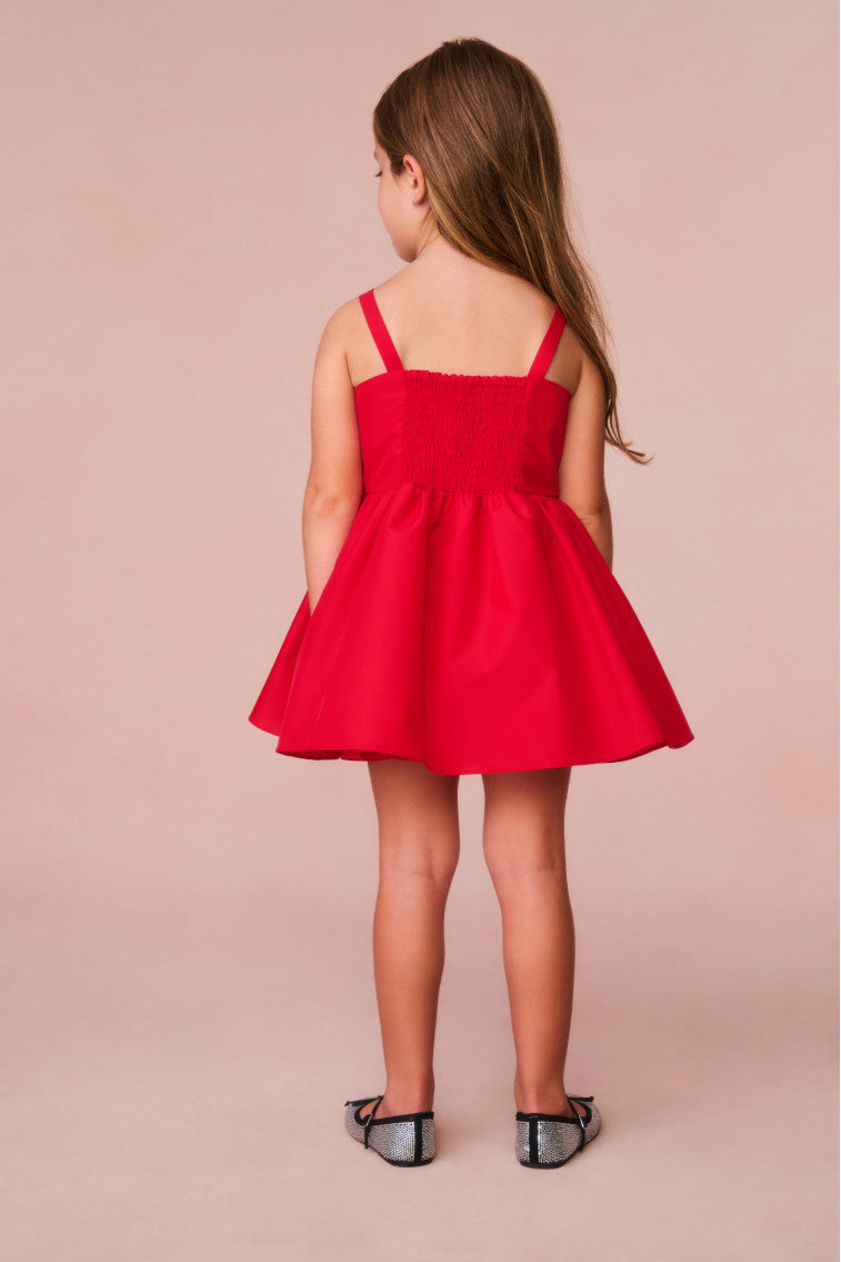 Girls Alejandra Bow Mini Dress | Red