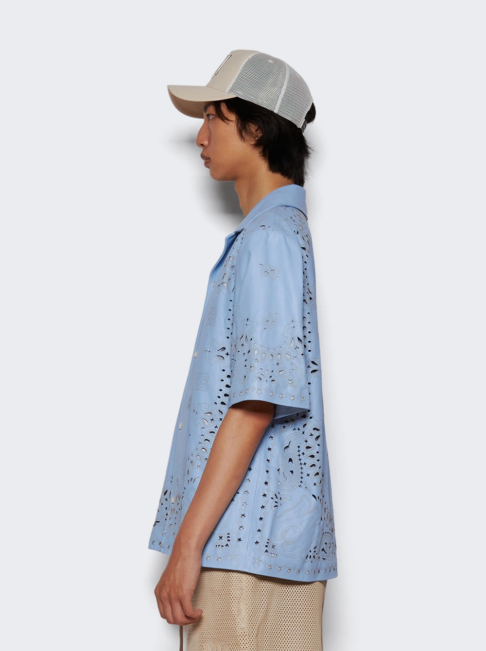 Men | Amiri | Bandana Laser Camp Shirt Cerulean | Blue