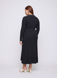 Angelina Dress | Raven W/ Silence Trim