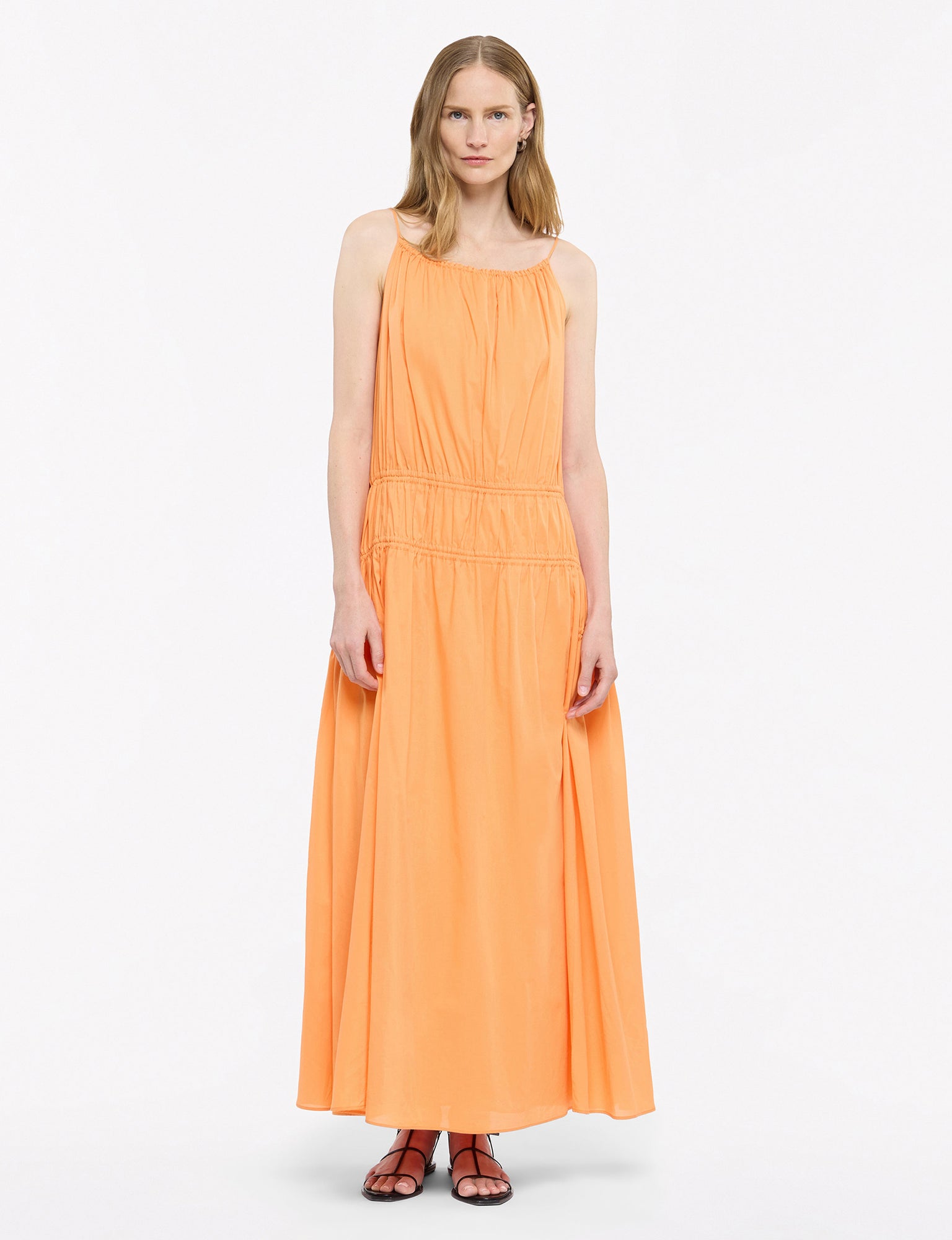Women | Gathered Scoop Back Dress | Papaya