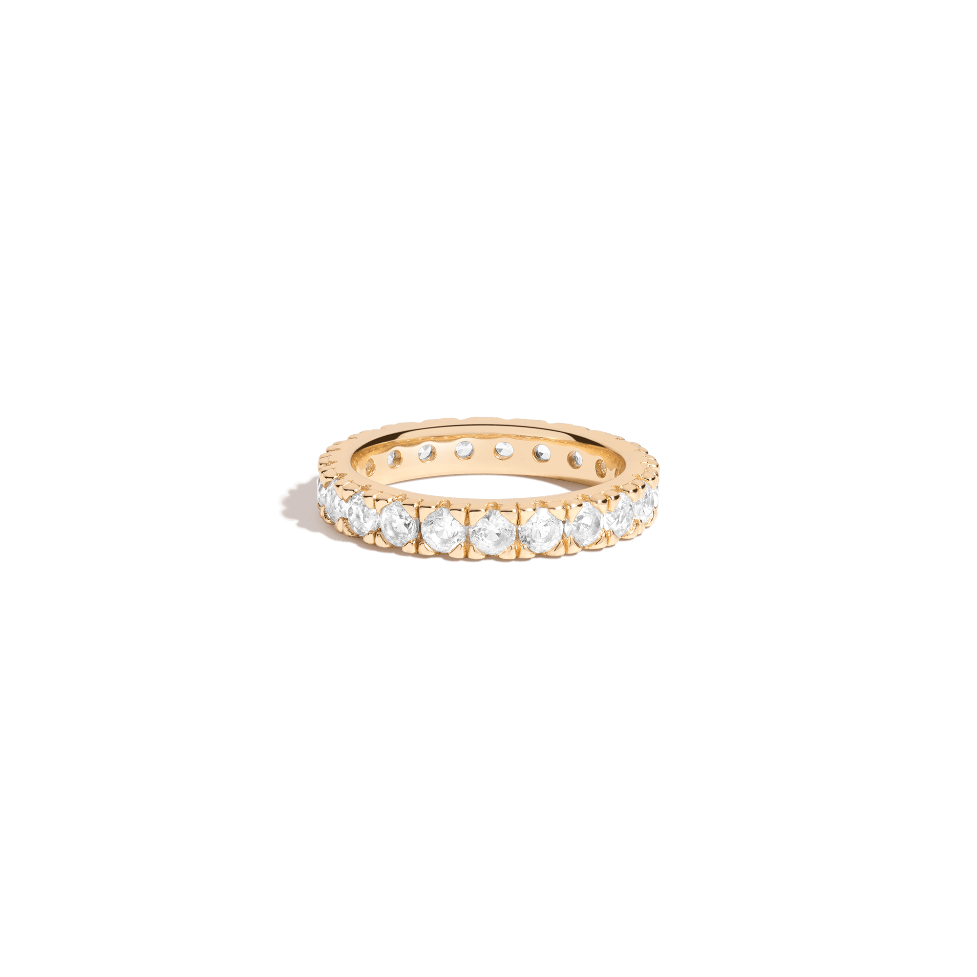 2ct Lab Grown White Sapphire Eternity Ring Vermeil Yellow Gold First