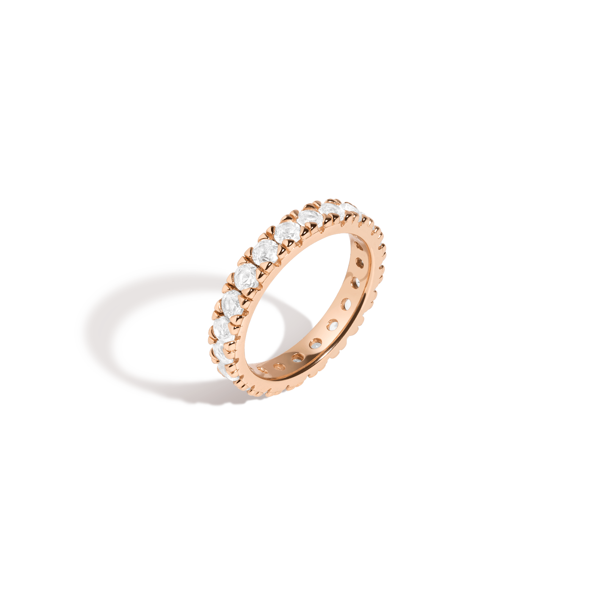 2ct Lab Grown White Sapphire Eternity Ring Vermeil Rose Gold