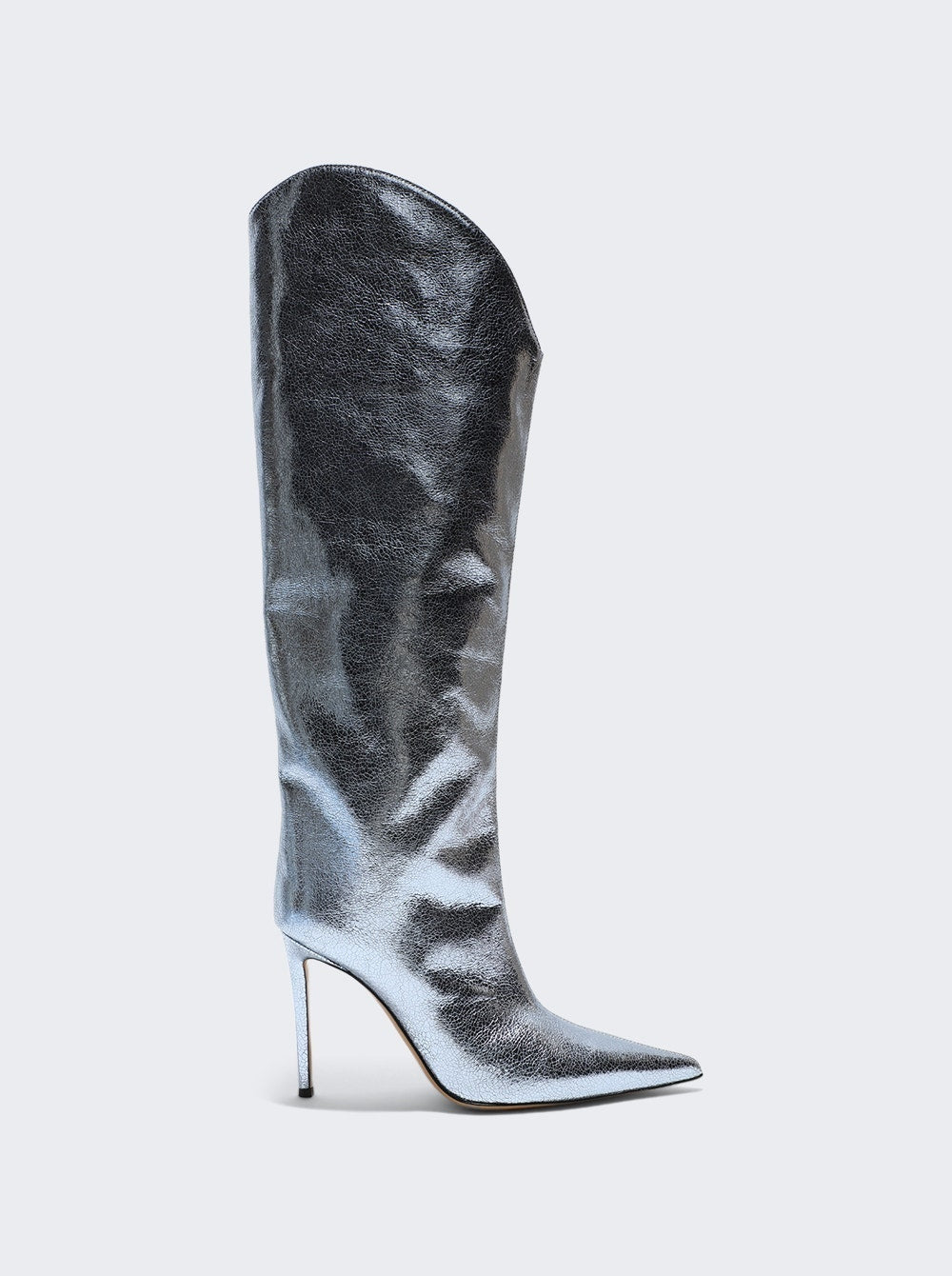 Women | Alexandre Vauthier | Metallic Tall Boots | Laguna Blue