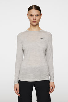Women | Bella Wool LS T-Shirt | Light Grey Melange