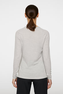 Women | Bella Wool LS T-Shirt | Light Grey Melange