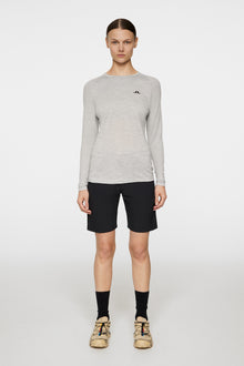 Women | Bella Wool LS T-Shirt | Light Grey Melange