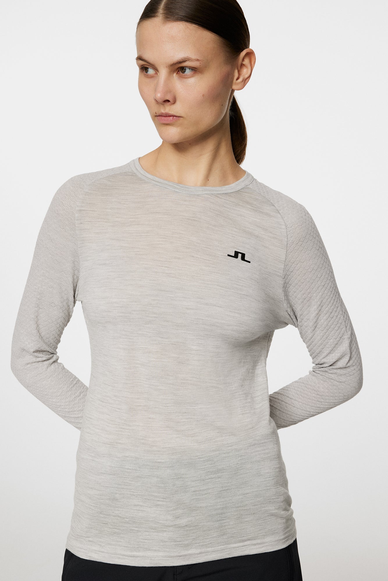 Women | Bella Wool LS T-Shirt | Light Grey Melange