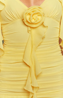 Aella Ruffle Mini Dress | Yellow
